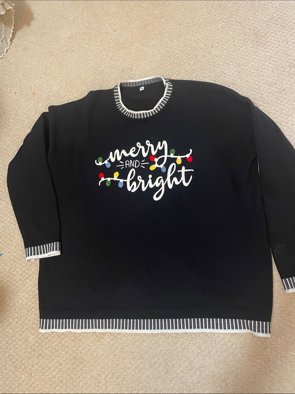 Merry and Bright Women's Black Holiday Sweater